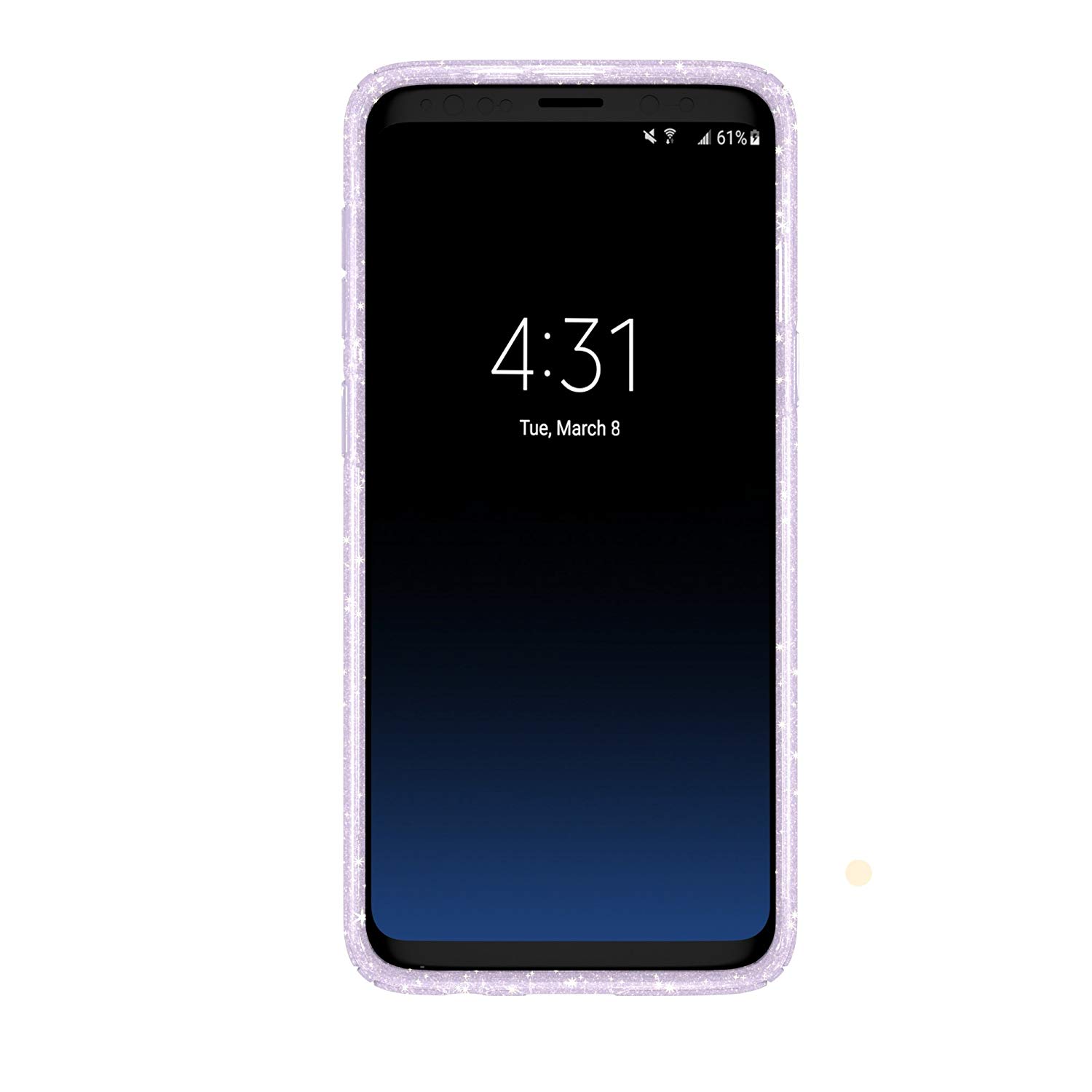 SPECK PRESIDO CLEAR GALAXY S9 BACK CASE WITH GOLD GLITTER GERODE PURPLE